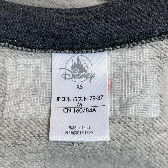 Disney Edna Mode Embroidered Faux Leather Sleeve Pullover Sweater Size XS Gray - Picture 9 of 12